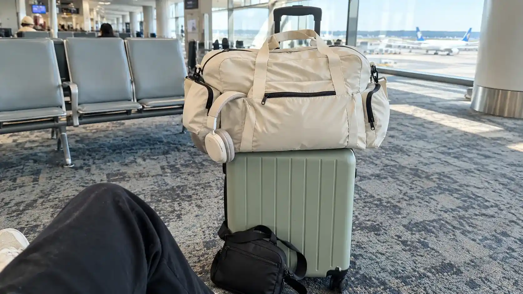 Travel essentials for women packed and ready for a trip